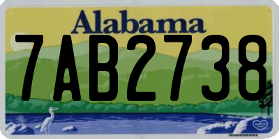 AL license plate 7AB2738