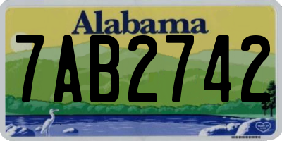 AL license plate 7AB2742