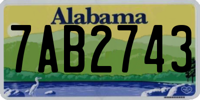 AL license plate 7AB2743