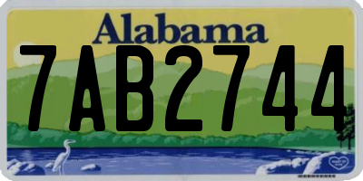 AL license plate 7AB2744