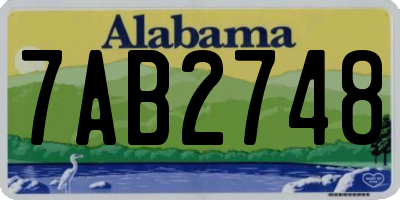 AL license plate 7AB2748