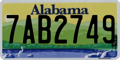 AL license plate 7AB2749