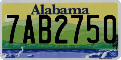 AL license plate 7AB2750
