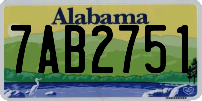 AL license plate 7AB2751