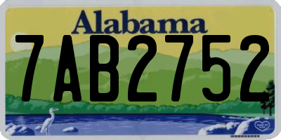 AL license plate 7AB2752
