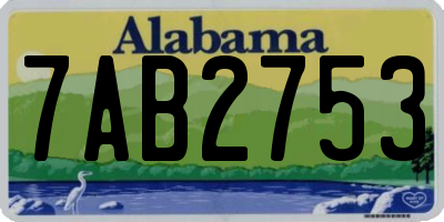 AL license plate 7AB2753