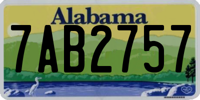 AL license plate 7AB2757