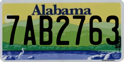 AL license plate 7AB2763