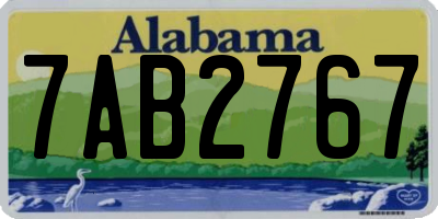 AL license plate 7AB2767