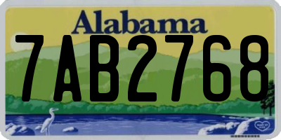 AL license plate 7AB2768