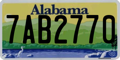 AL license plate 7AB2770