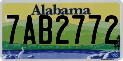 AL license plate 7AB2772