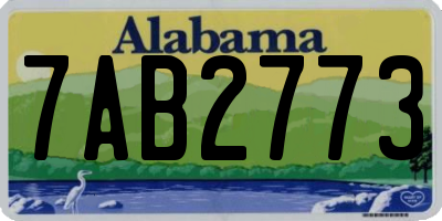 AL license plate 7AB2773