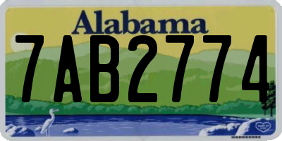 AL license plate 7AB2774