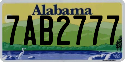 AL license plate 7AB2777