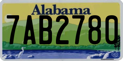 AL license plate 7AB2780