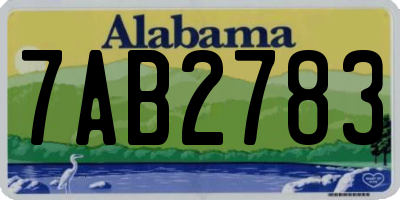 AL license plate 7AB2783