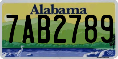 AL license plate 7AB2789