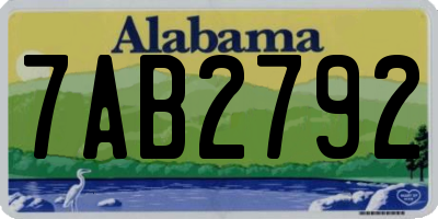 AL license plate 7AB2792