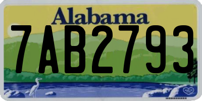 AL license plate 7AB2793