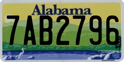 AL license plate 7AB2796
