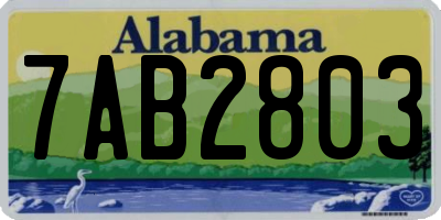 AL license plate 7AB2803