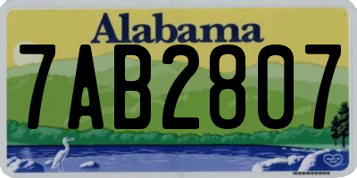 AL license plate 7AB2807