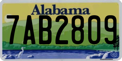 AL license plate 7AB2809