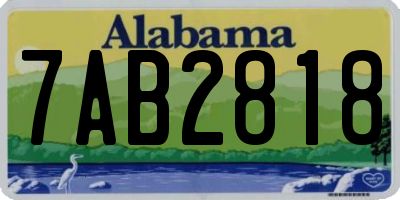 AL license plate 7AB2818