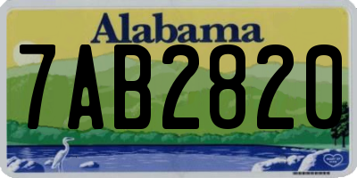 AL license plate 7AB2820