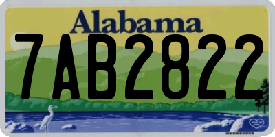 AL license plate 7AB2822