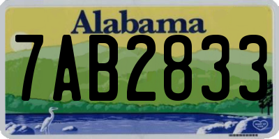 AL license plate 7AB2833