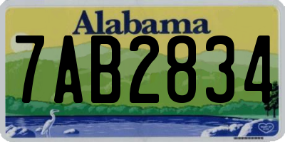 AL license plate 7AB2834