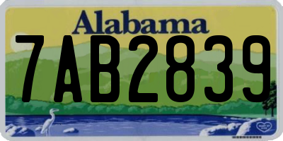 AL license plate 7AB2839
