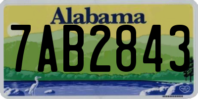 AL license plate 7AB2843