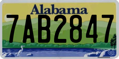 AL license plate 7AB2847