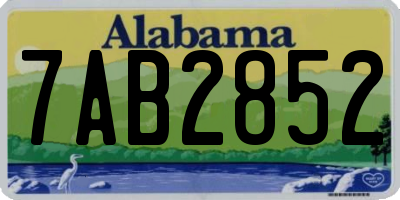AL license plate 7AB2852