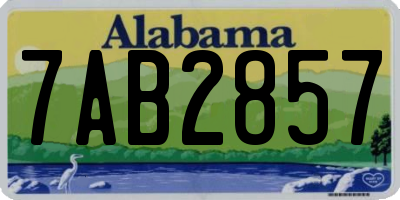 AL license plate 7AB2857