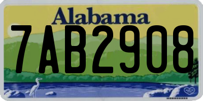 AL license plate 7AB2908