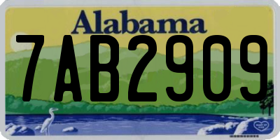 AL license plate 7AB2909