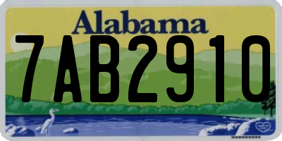 AL license plate 7AB2910