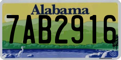 AL license plate 7AB2916