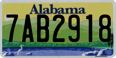 AL license plate 7AB2918