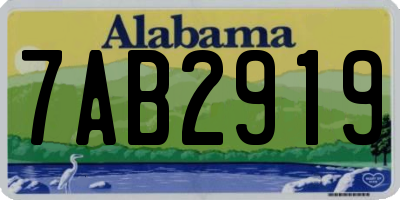 AL license plate 7AB2919
