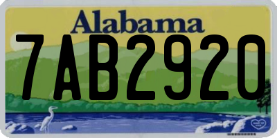 AL license plate 7AB2920