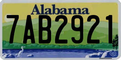 AL license plate 7AB2921