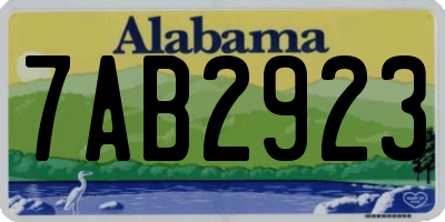 AL license plate 7AB2923