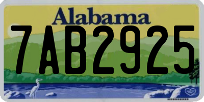 AL license plate 7AB2925