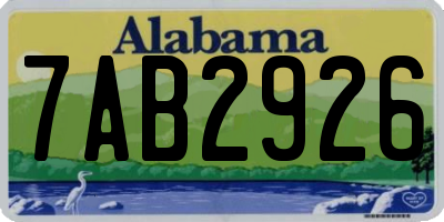 AL license plate 7AB2926