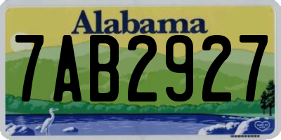 AL license plate 7AB2927